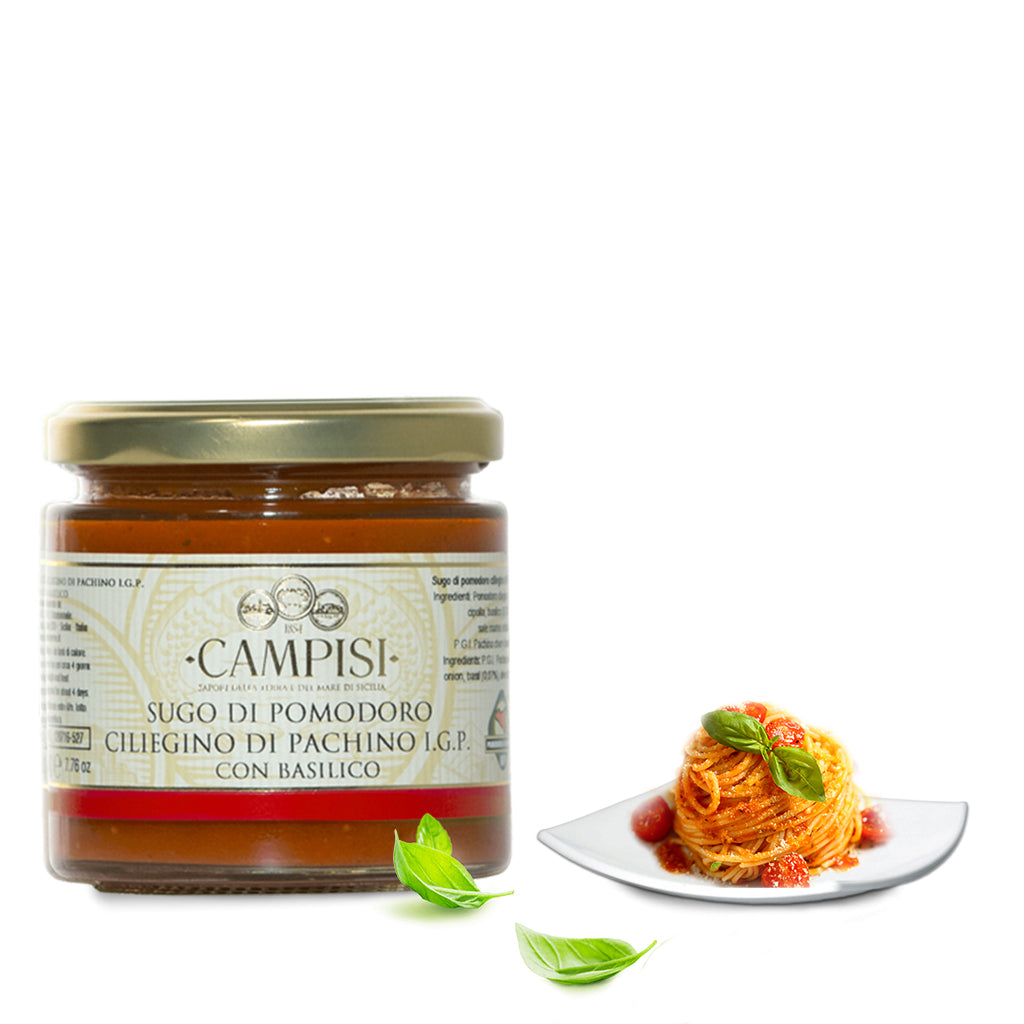 Sugo pronto - Sugo di pomodoro ciliegino di Pachino Igp con basilico – Campisi - 220g