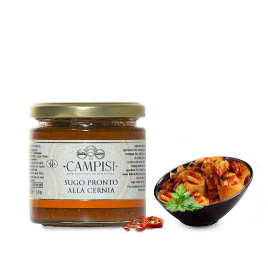 Sugo di pesce - Sugo pronto alla cernia - Campisi - 220g