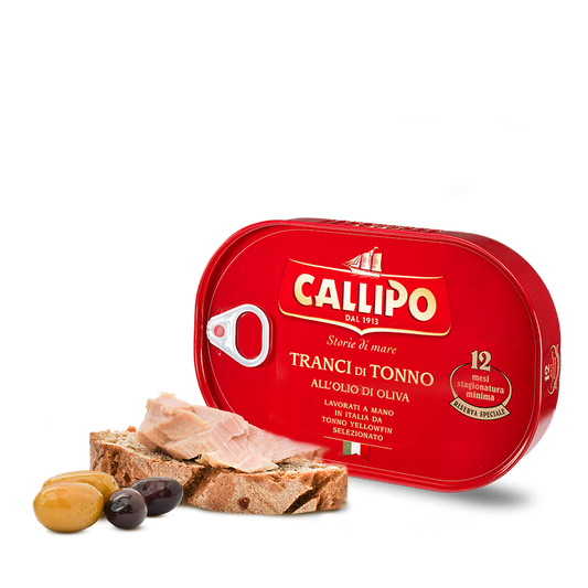 Pesce - Tonno latta - Tranci di tonno in olio d'oliva -  stagionatura 12 mesi - Callipo - 320g