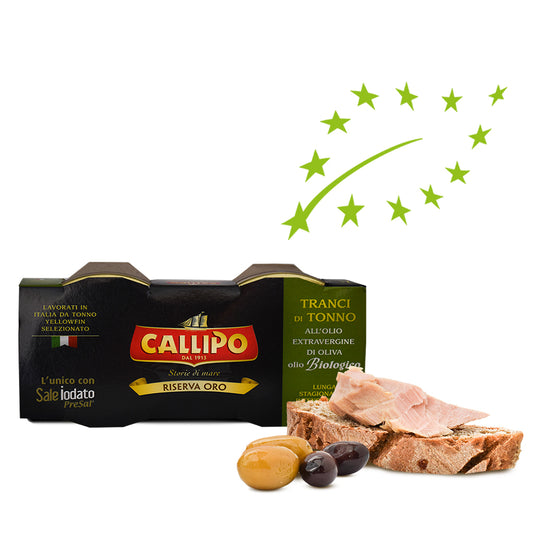 Pesce - Tonno vetro - Tranci di tonno all'olio extravergine di oliva biologico – Callipo – 70gx2