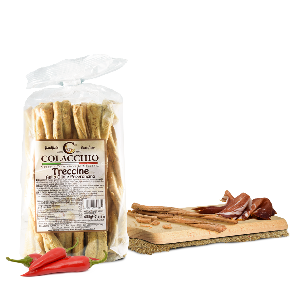 Treccine garlic and chilli pepper - Colacchio - 400g